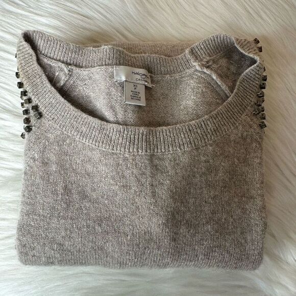 Halogen Embellished Shoulder Cashmere Sweater Size XS - Picture 12 of 16